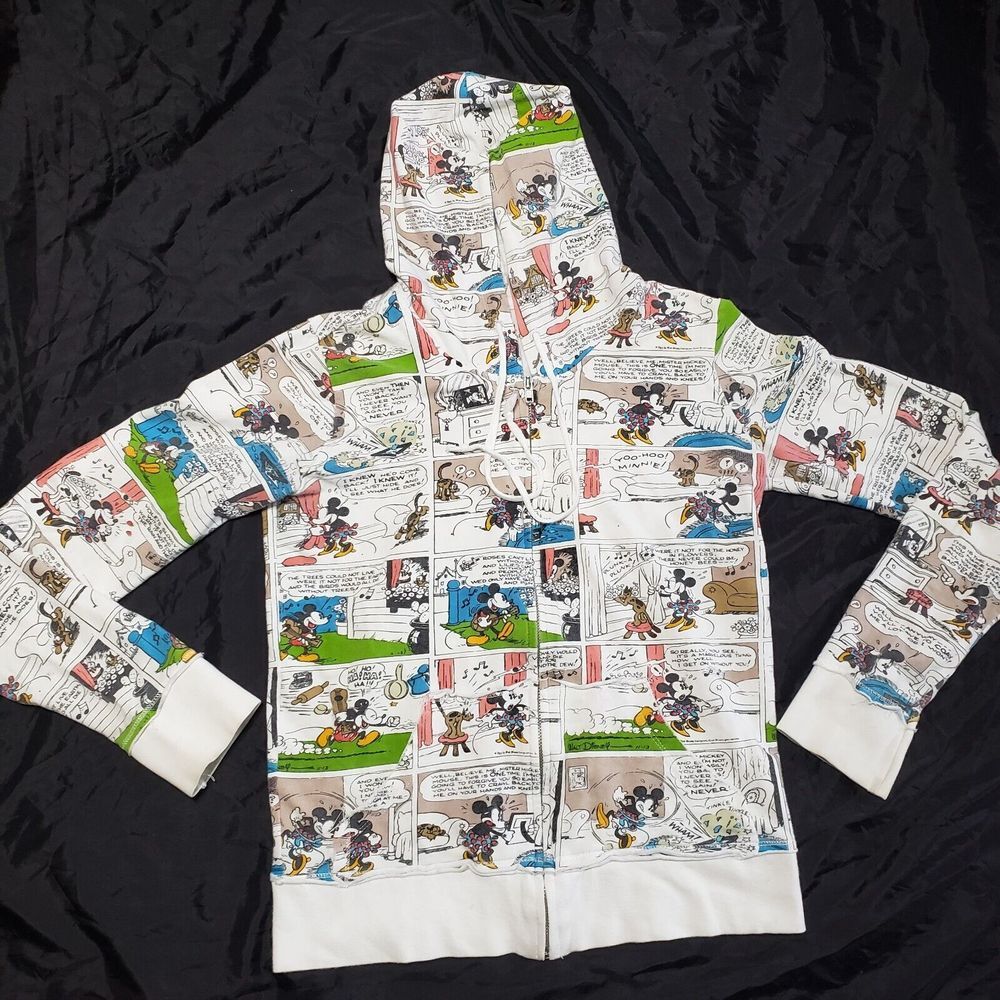 Disneyland Resort‎ Hoodie Jacket With Comicstrip Design, Medium